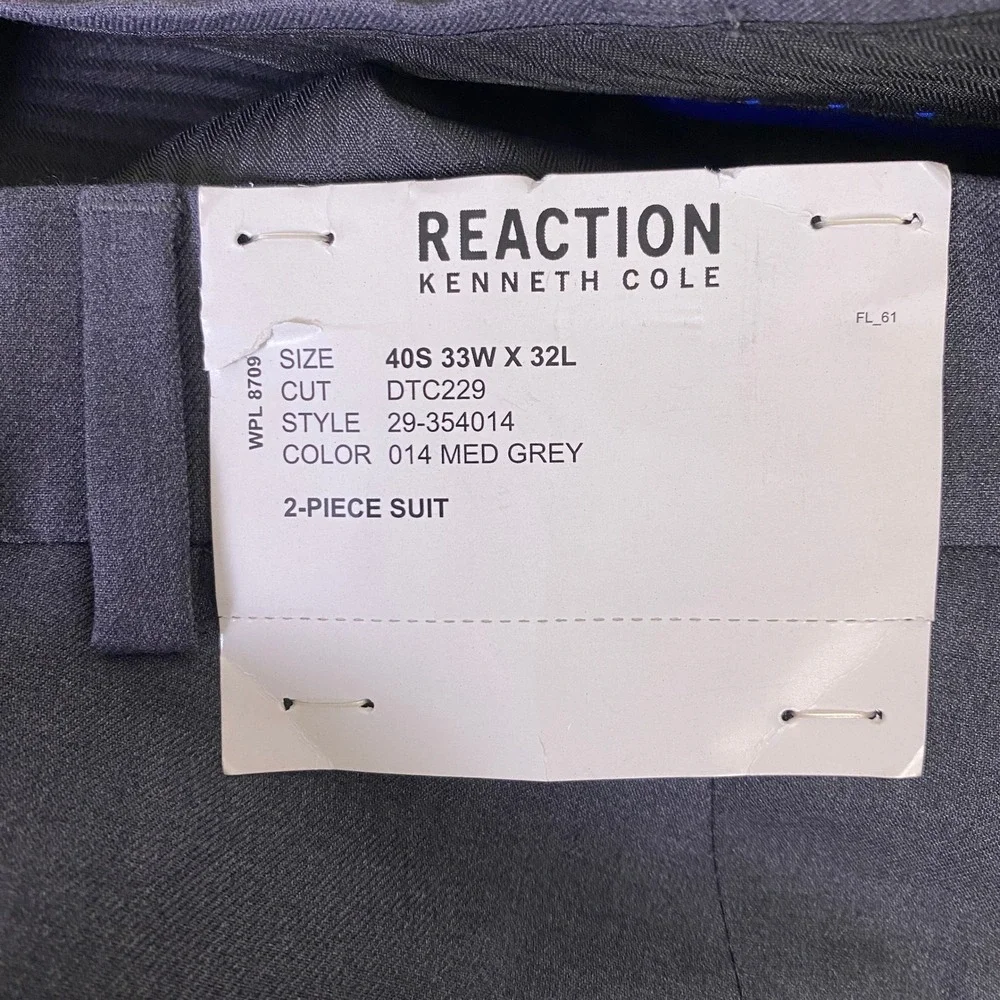Kenneth Cole Reaction Techni-Cole Dress Pants Men's 33x32 Grey Stretch New‎ NWT